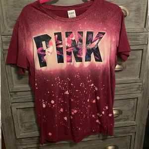 VICTORIA SECRET PINK TSHIRT BLEACHED